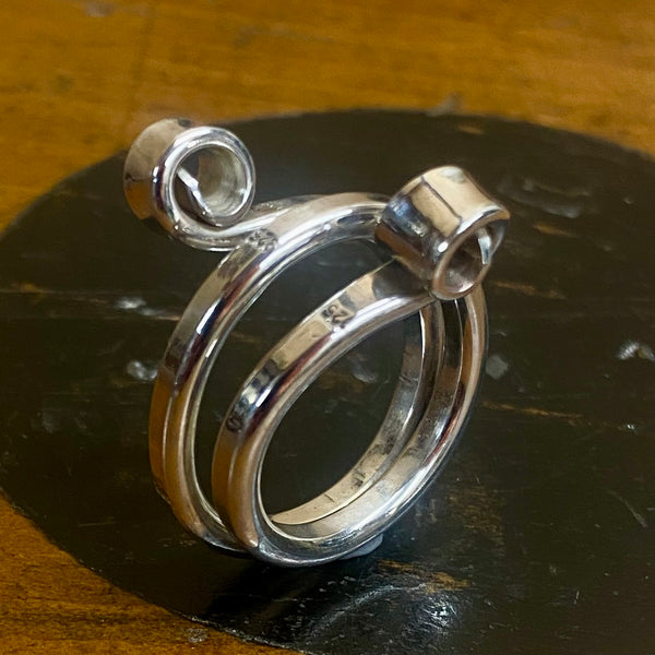 Sterling silver curl wrap ring