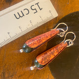Copper and pounamu earrings