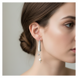 Fine silver and vintage pearl earrings