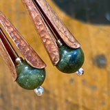 Copper and pounamu earrings